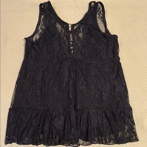 American Eagle Outfitters Black Lace Tank Top